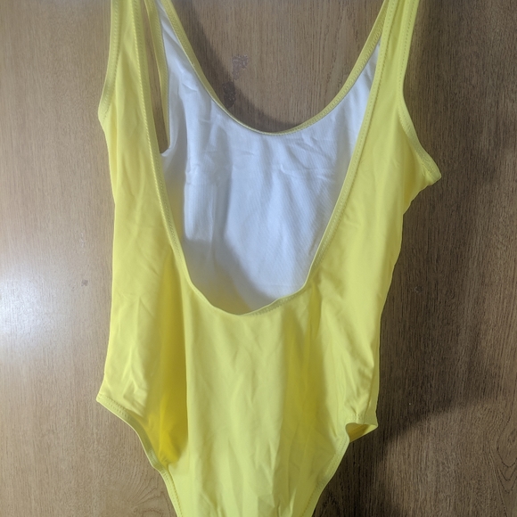 Bright neon yellow "MELANIN" bathing suit. - Picture 5 of 7